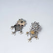 Octastar Kundan Silver Stud Earrings in 925 Premium Silver Jewelry
