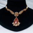 925 Premium Silver Orange Stone Pearl Choker Necklace