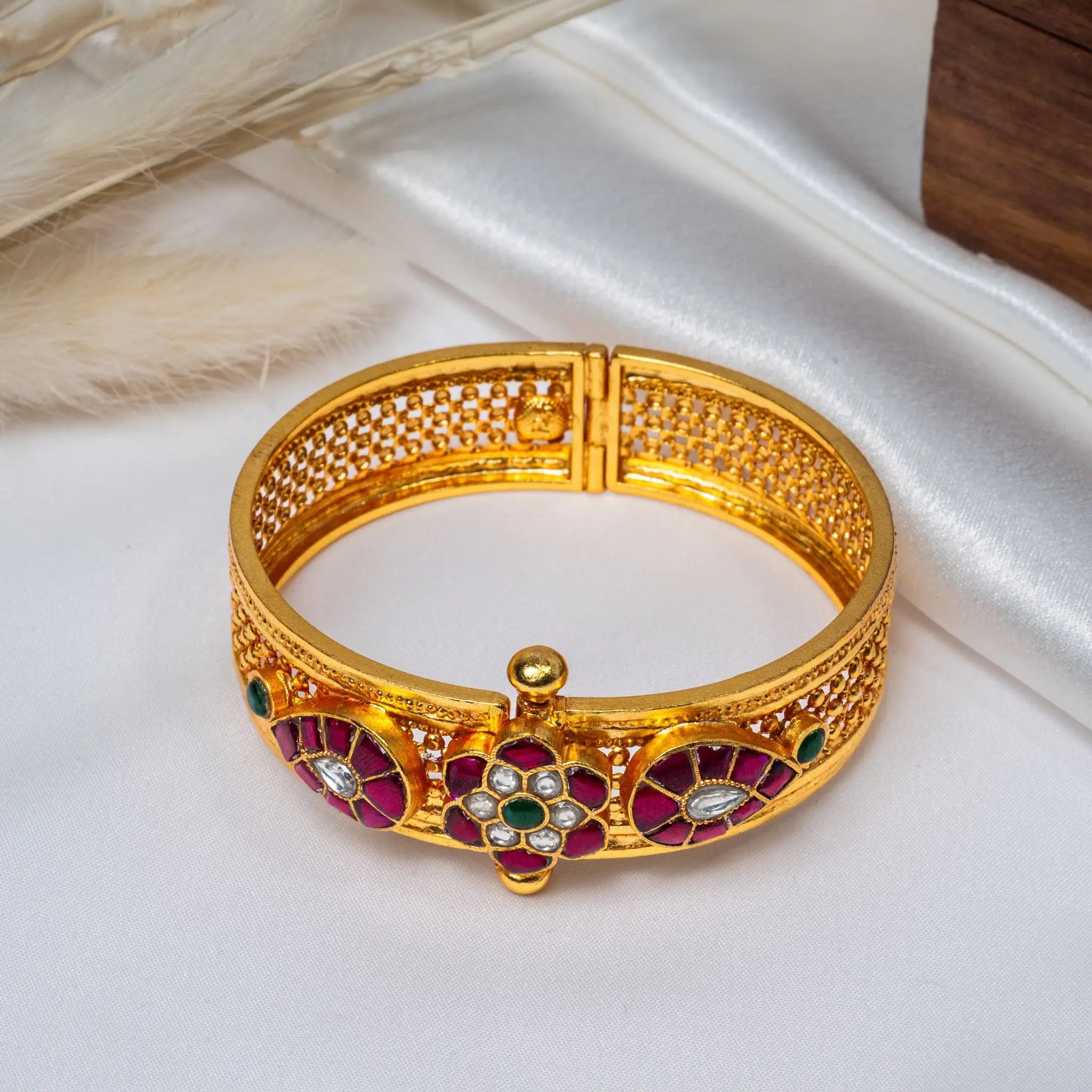 925 Premium Silver P35 Gold Finish Bangle