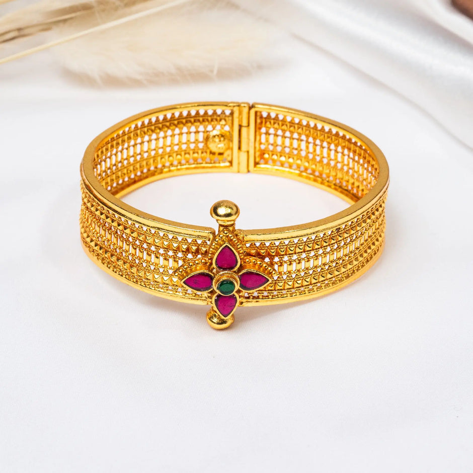 925 Premium Silver P38 Gold Finish Bangle