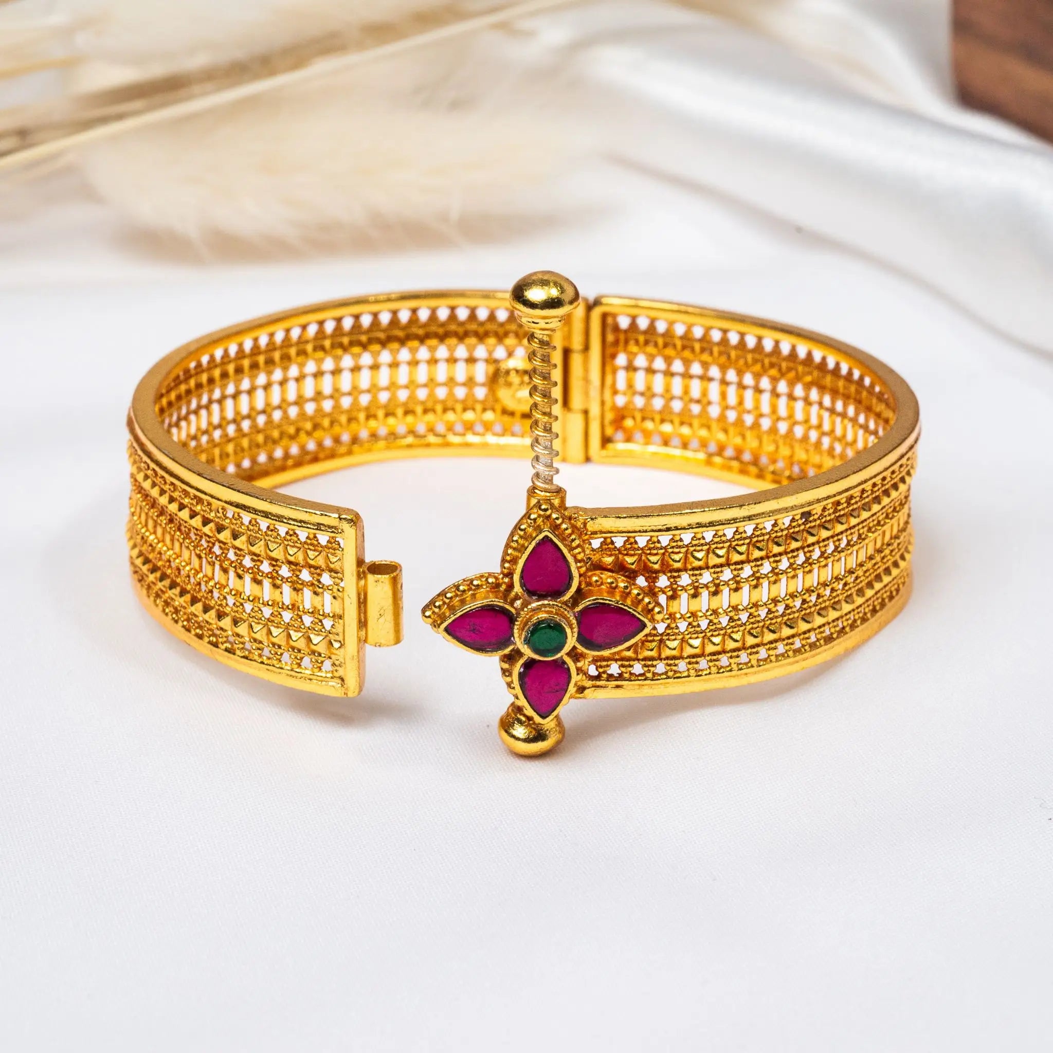925 Premium Silver P38 Gold Finish Bangle