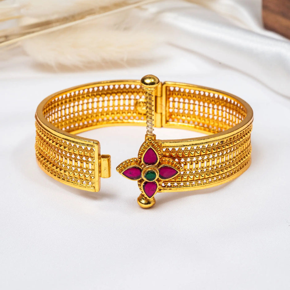 925 Premium Silver P38 Gold Finish Bangle