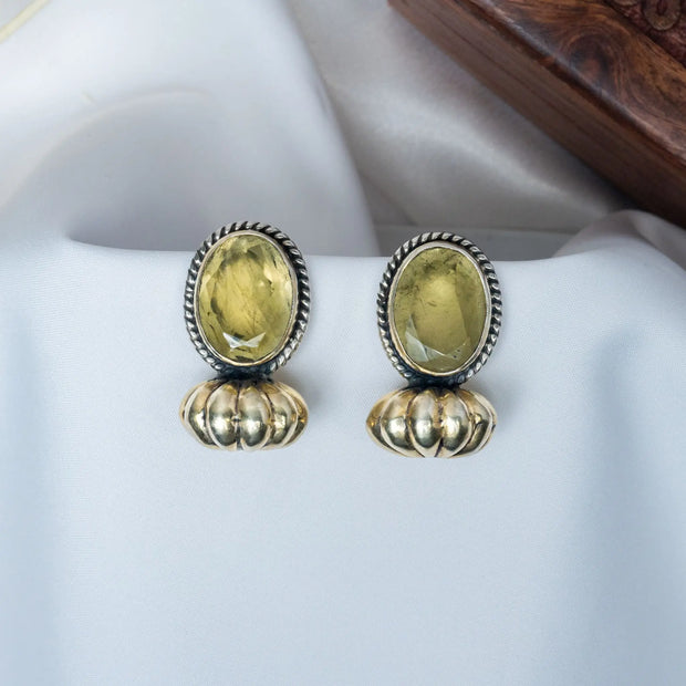 925 Premium Silver Patripump Stones Hanging Earrings
