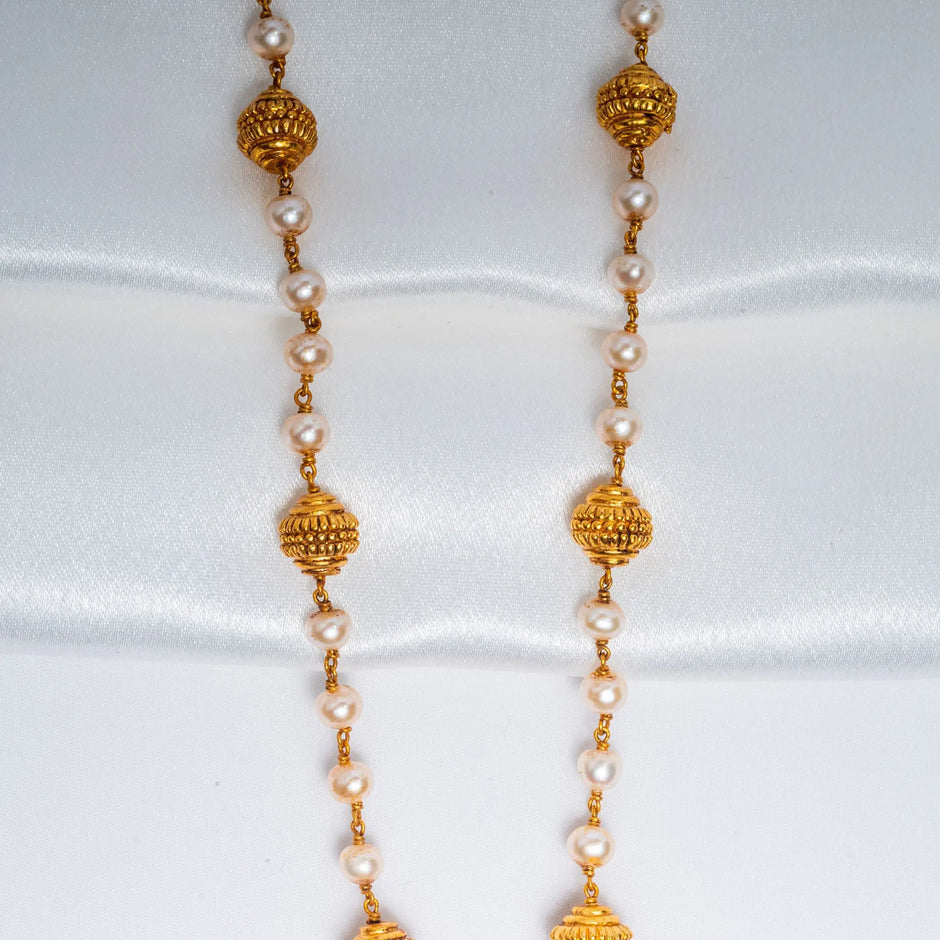 925 Premium Silver Pearl Gund Necklace
