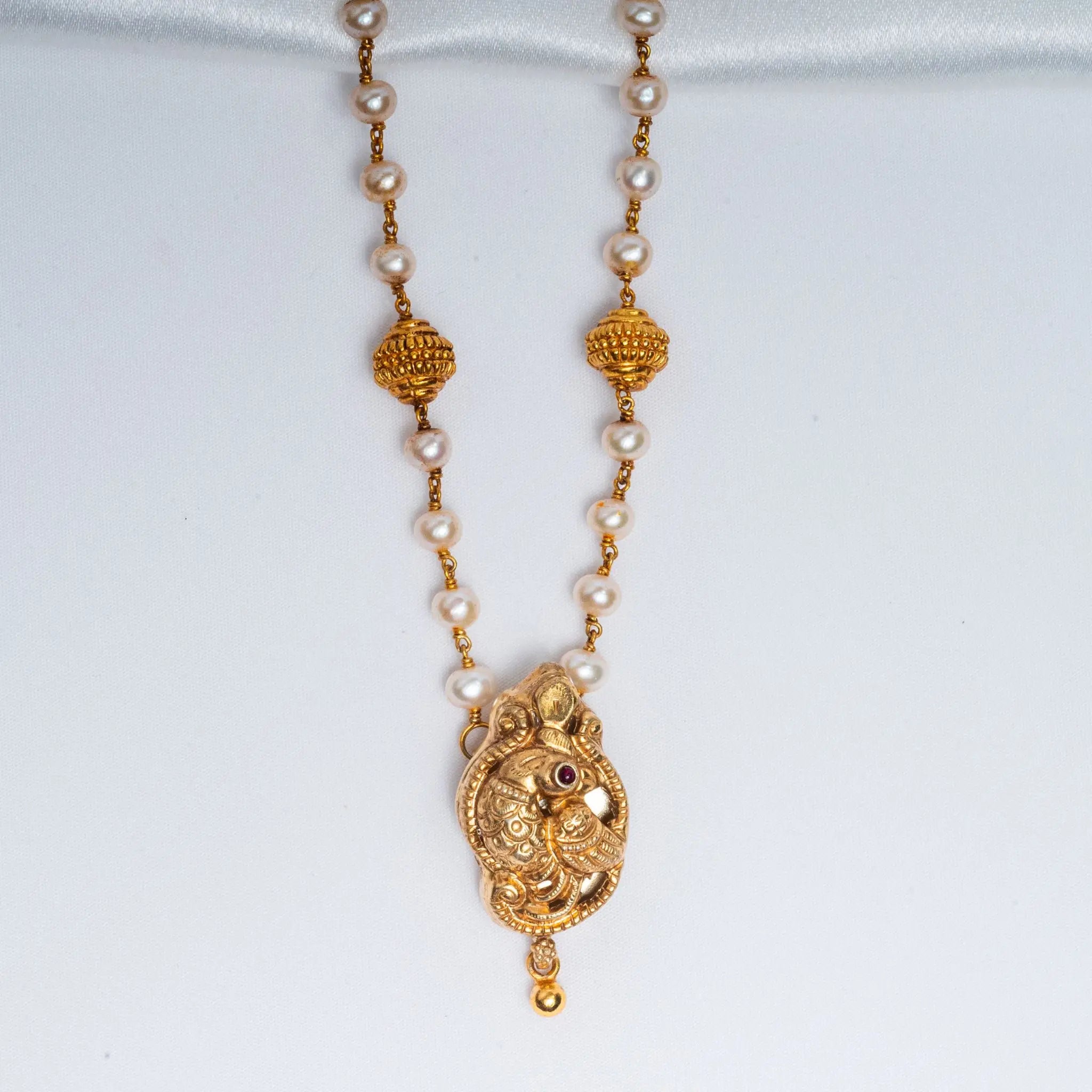 925 Premium Silver Pearl Gund Necklace