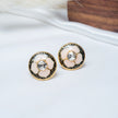 925 Premium Silver Pink Polki Stud Earrings