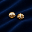 Pink Shell Gold Plated 925 Silver Pendant Chain & Earrings Set