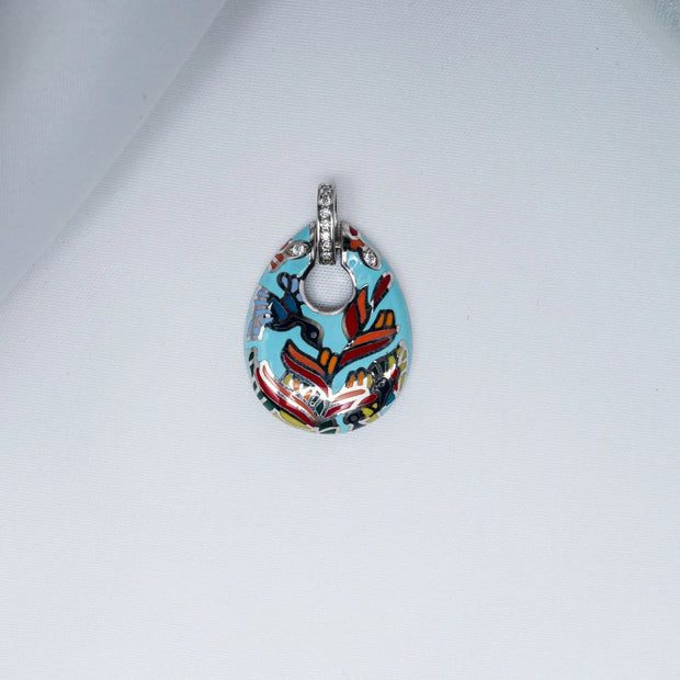 Porcelain Air Pendant Set in 925 Premium Silver Jewelry for Women