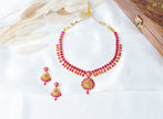 Ruby Lakshmi Gold Plated 925 Silver Necklace & Earrings Set