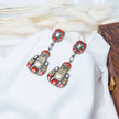 925 Premium Silver Redquoise Dual Tone Hanging Earrings