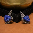 925 Silver Blue CZ Geometric Drop Earrings
