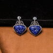 925 Silver Blue CZ Geometric Drop Earrings