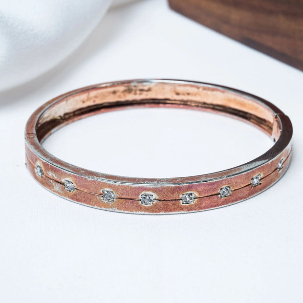 Rose Gold Italian Kada in 925 Premium Silver Jewelry