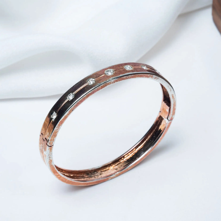 Rose Gold Italian Kada in 925 Premium Silver Jewelry