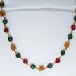 925 Premium Silver Ruby Emerald Single Line Neck Chain