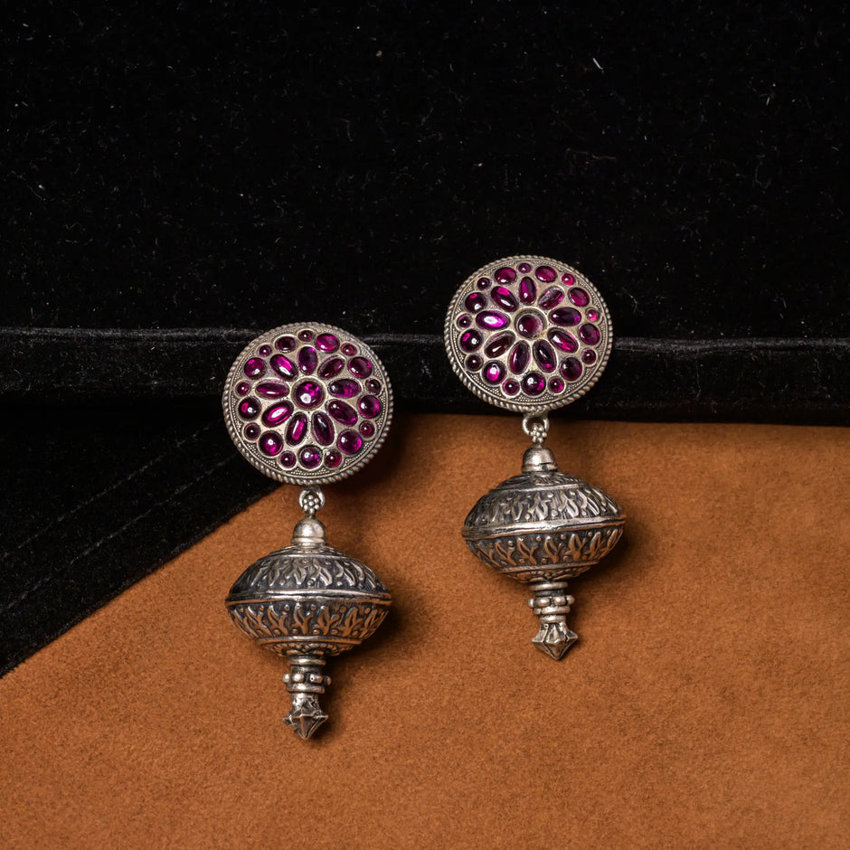 Ruby Oxidised Ball Hangings