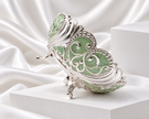 Silver Plated Paisley Decorative Bowl with Sage Green Detailing