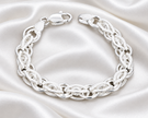 Elegant Interlinked 925 Sterling Silver Designer Chain Bracelet