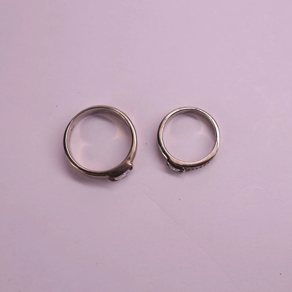 925 Premium Solitaire Silver Couple Ring