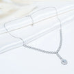Solitaire White Necklace Set in 925 Premium Silver Jewelry for Women