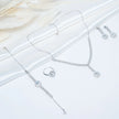 Solitaire White Necklace Set in 925 Premium Silver Jewelry for Women