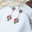 925 Premium Silver Star Pomo Hanging Earrings