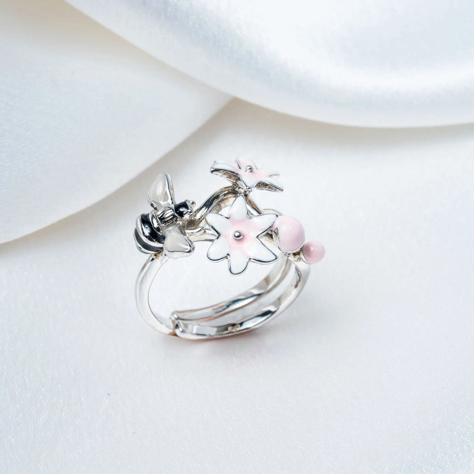925 Premium Silver Star Leaf Gold Finish Ring