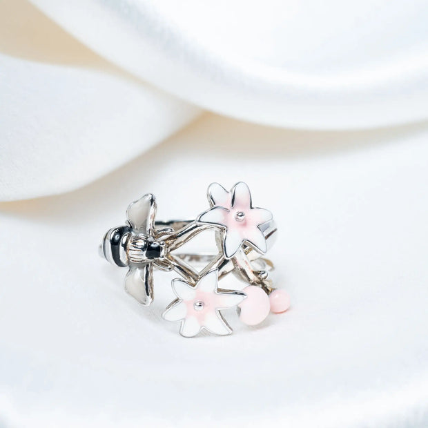 925 Premium Silver Star Leaf Gold Finish Ring