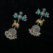 Surabhi Dual Tone Blue Hanging Earrings for Women in 925 Premium Silver Jewelry