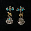 Surabhi Dual Tone Blue Hanging Earrings for Women in 925 Premium Silver Jewelry