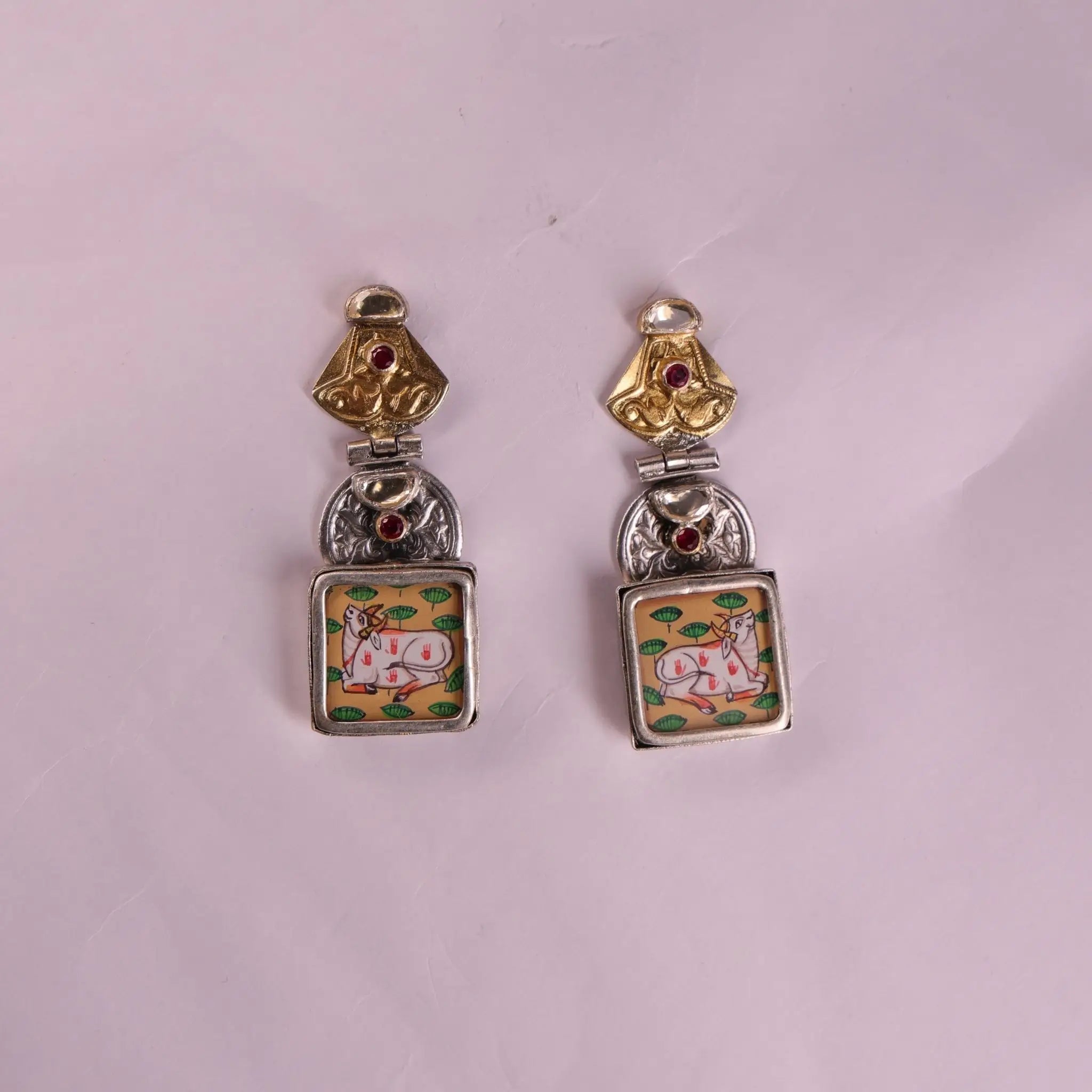 925 Premium Silver Surabhi Pendant Hanging Earrings