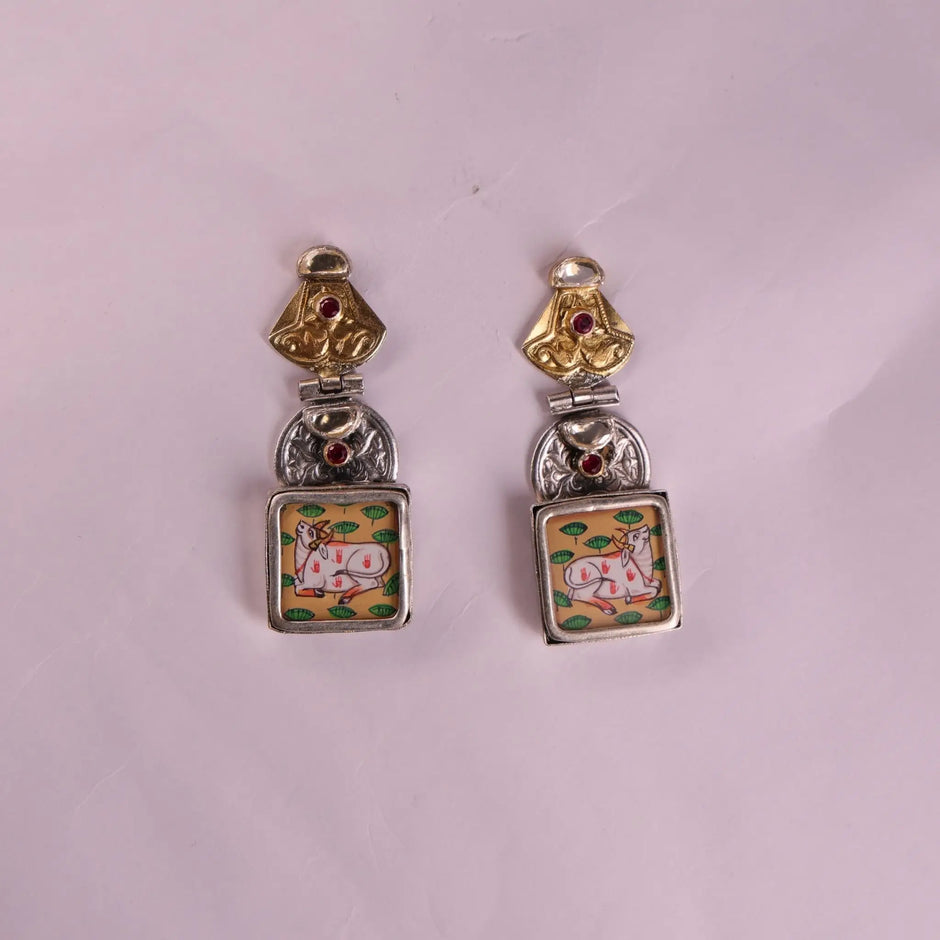 925 Premium Silver Surabhi Pendant Hanging Earrings