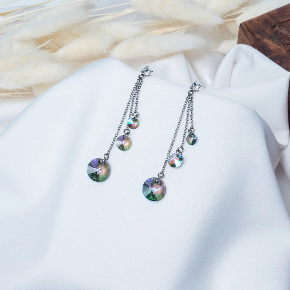 Swarovski Prism Earrings in 925 Premium Silver Jewelry