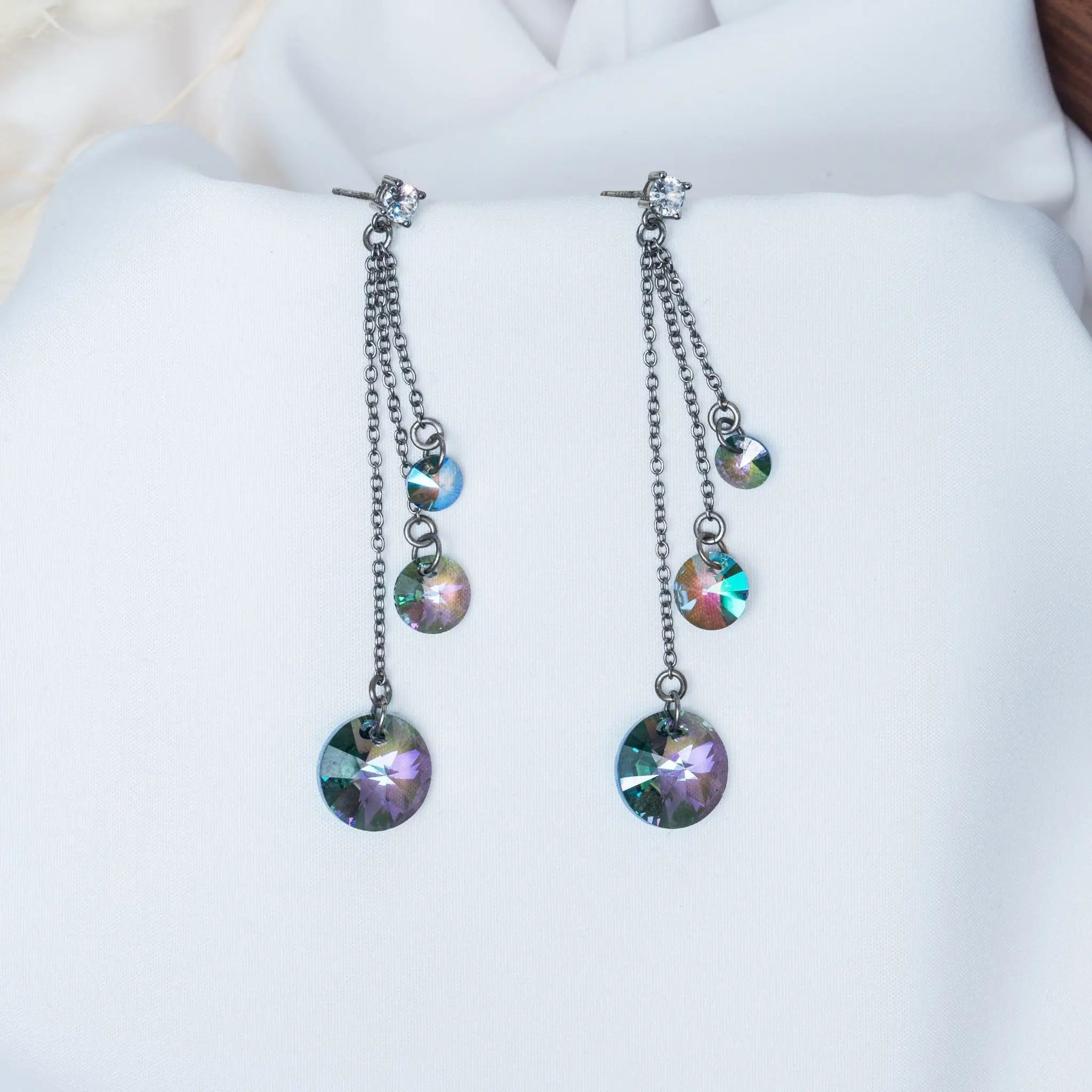 Swarovski Prism Earrings in 925 Premium Silver Jewelry