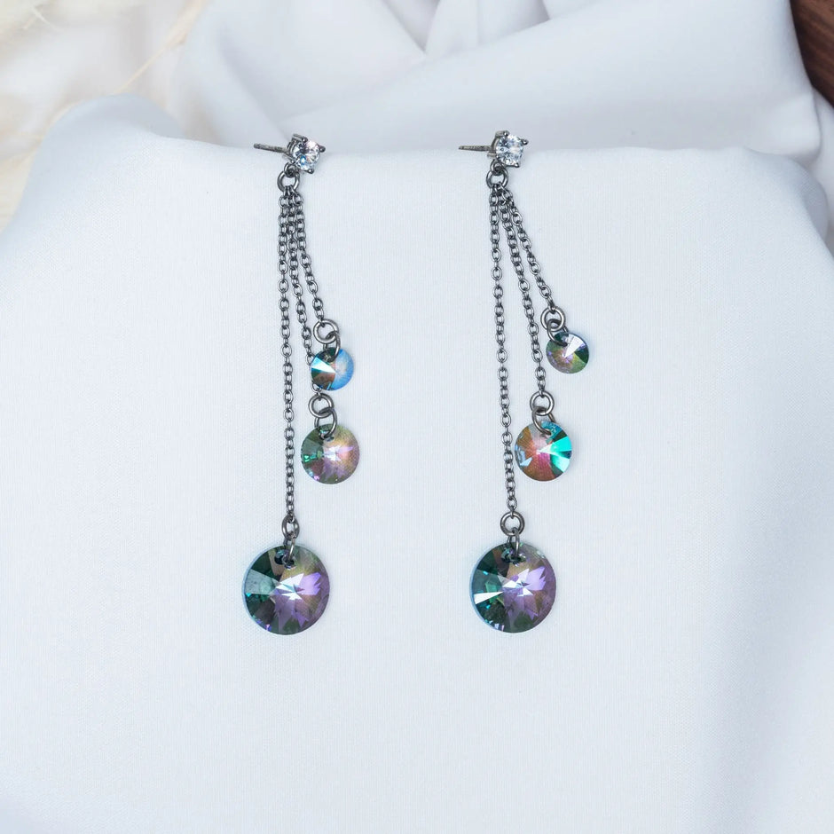 Swarovski Prism Earrings in 925 Premium Silver Jewelry