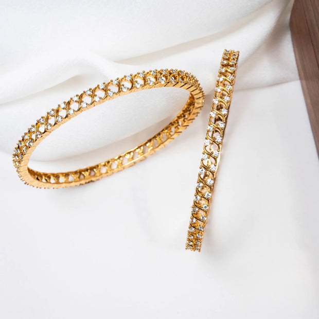 925 Premium Silver Tiara Two Diamond Bangle
