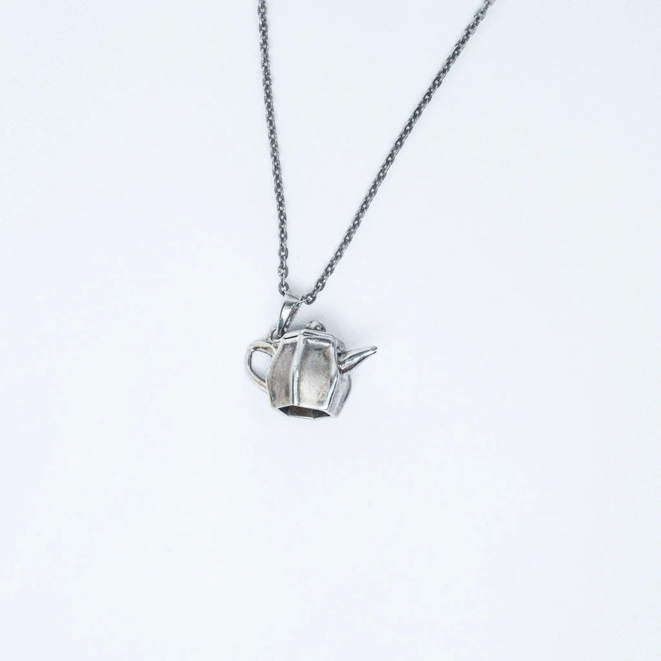 925 Premium Tea Pot Silver Pendant Chain Set