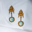 925 Premium Silver Turquoise Chandbali Earrings with Gold Finish