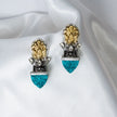 925 Premium Silver Turquoise Rav Semi Hanging Earrings