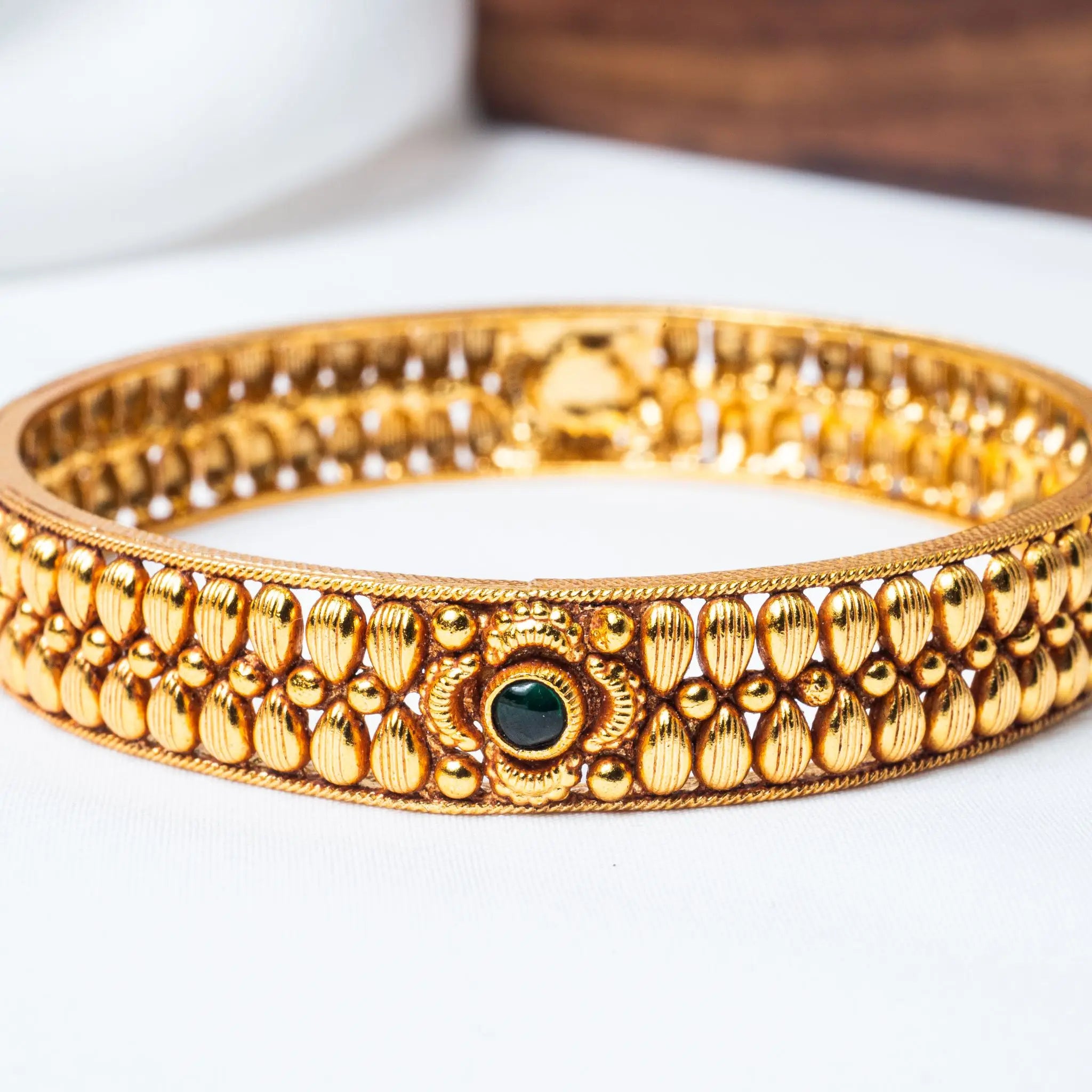 925 Premium Silver Uniwide Gold Finish Bangles