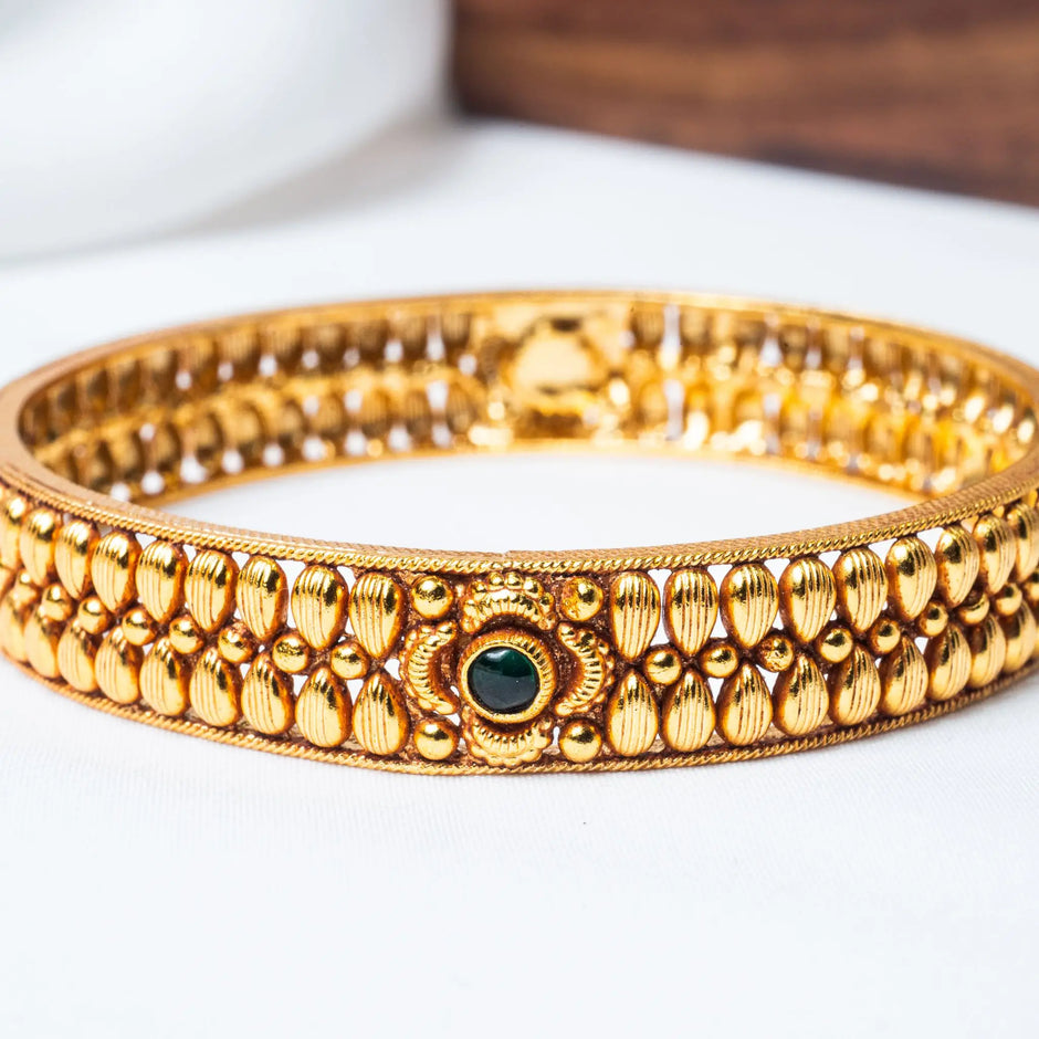 925 Premium Silver Uniwide Gold Finish Bangles