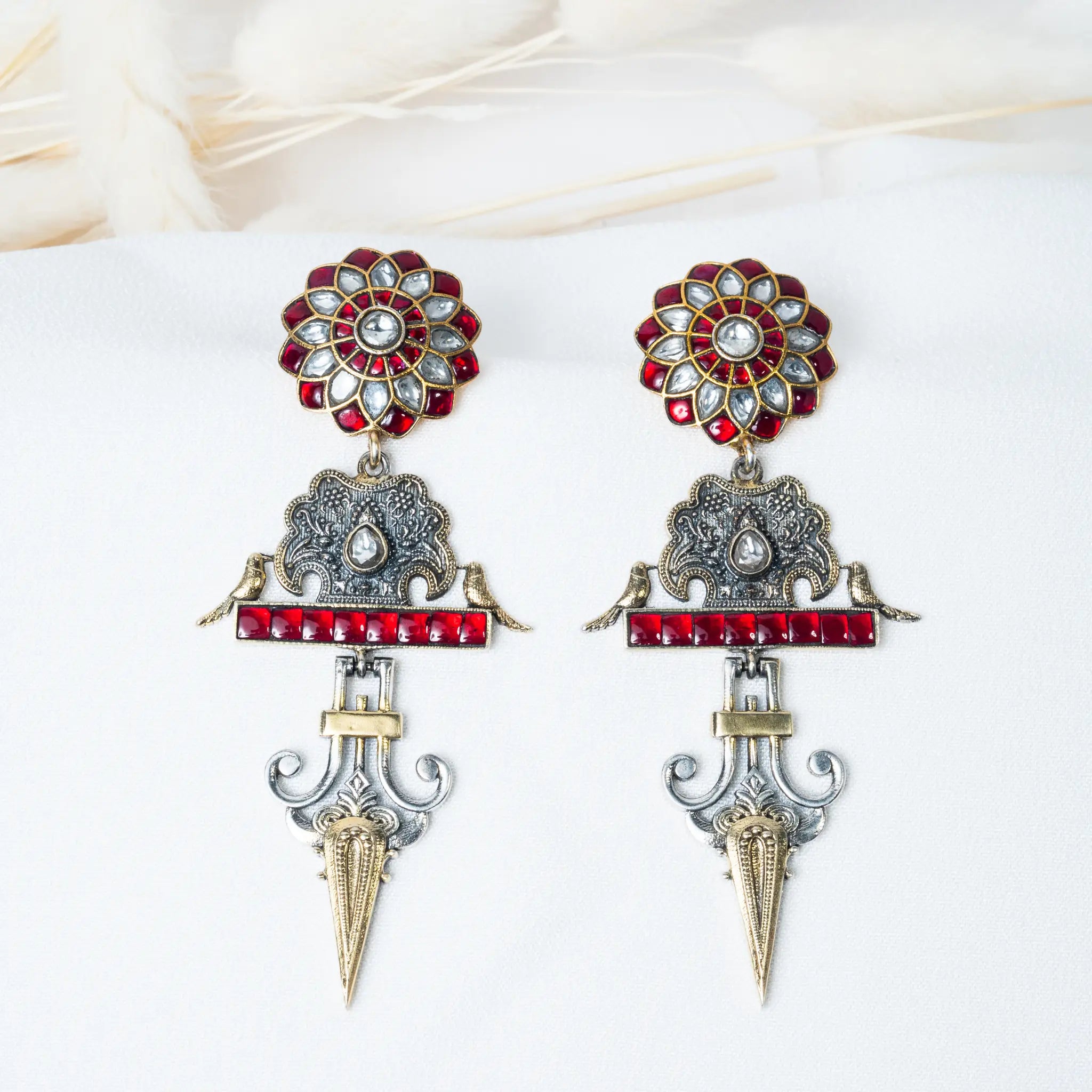 925 Premium Silver Victrain Spear Hanging Earrings