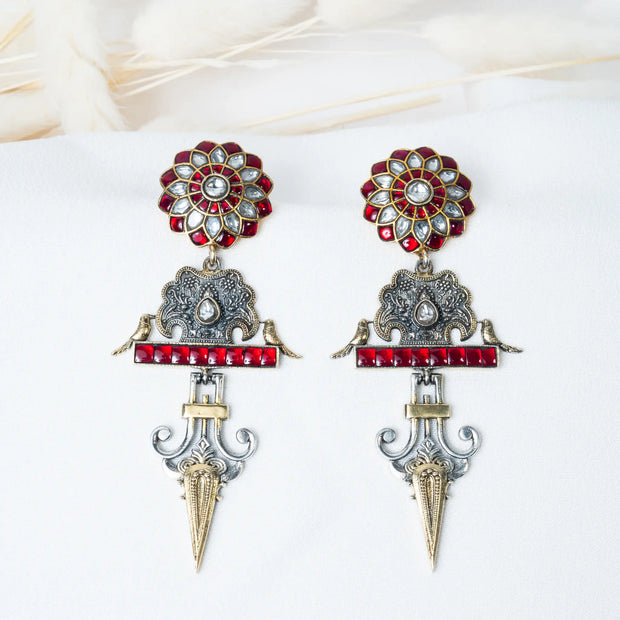 925 Premium Silver Victrain Spear Hanging Earrings