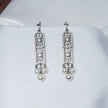 Window Pearl CZ Hanging Earrings in 925 Premium Silver Jewelry for Women
