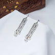 Window Pearl CZ Hanging Earrings in 925 Premium Silver Jewelry for Women