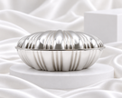 Silver Plated Shell Jewelry Box with Black Velvet Lining