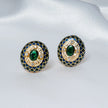 925 Premium Silver Victorian Blue Green Stud Earrings