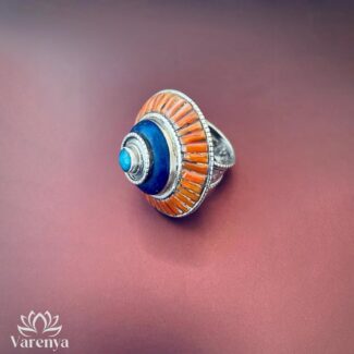 Varenya-Galleria-silver-ring-coral-bluestone-ring